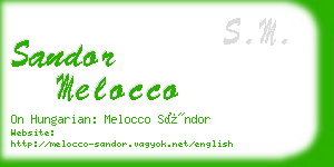 sandor melocco business card